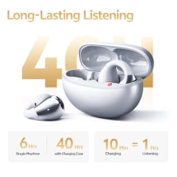 QCY Crossky C30S Open Ear Earphones Wireless Bluetooth 6.0 Clip-On Earbuds LDAC Hi-Res Audio Dual Connection 40H IPX5 Waterproof