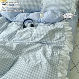 3 Piece Sheet Set Pink Plaid Duvet Cover Set, Comfortable Bedding Set Bedspread for All Season