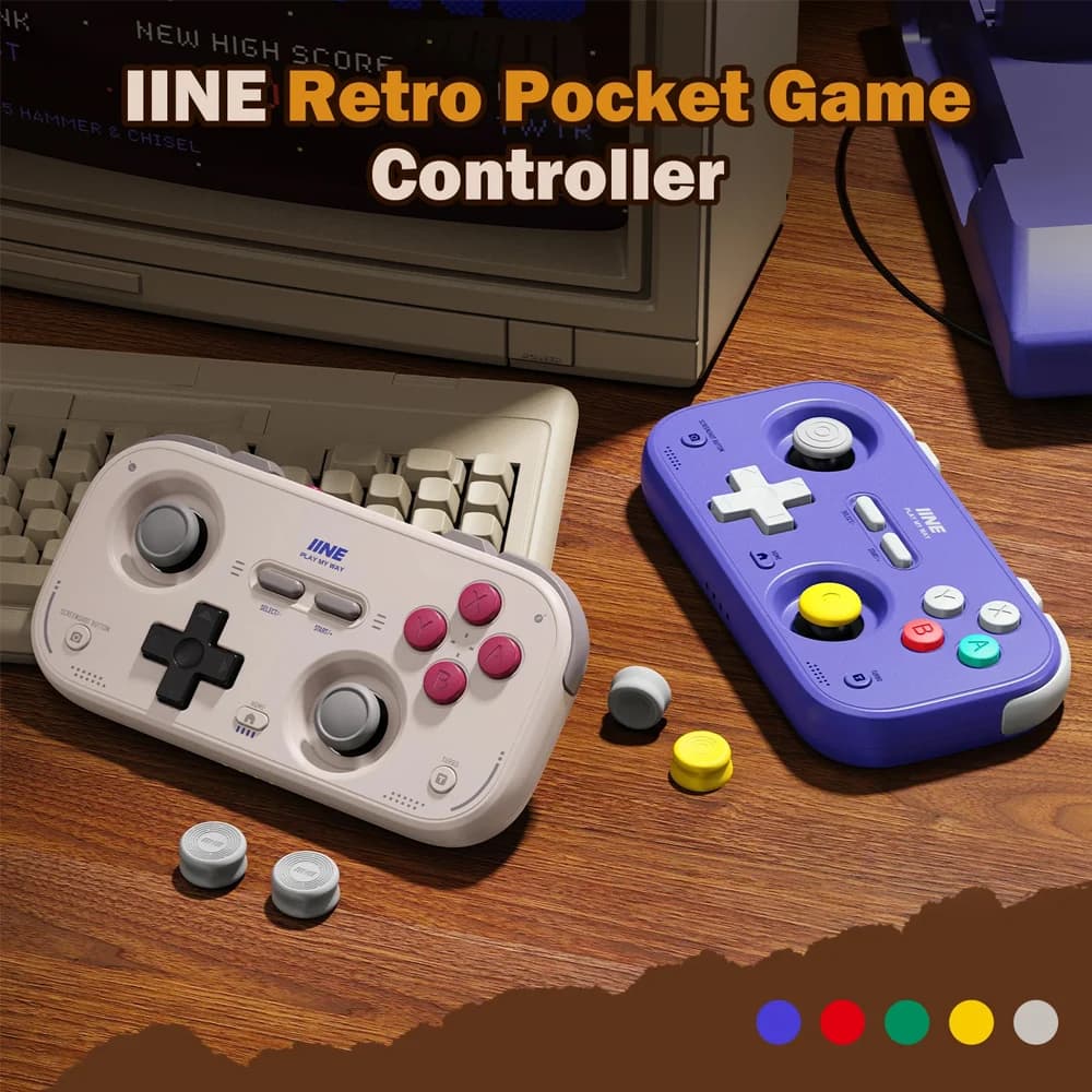 IINE Pocket Gamepad for Nintendo Switch 2/1 Steam Deck Phone Car Portable Retro Controller Hall Effect Joystick NS Version