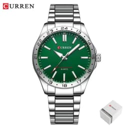 CURREN 8452 Men Quartz Watch Simple Fashion Leisure Business Clock Black Silvery Stainless Steel Strap Wristwatch for Male
