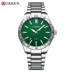 CURREN 8452 Men Quartz Watch Simple Fashion Leisure Business Clock Black Silvery Stainless Steel Strap Wristwatch for Male