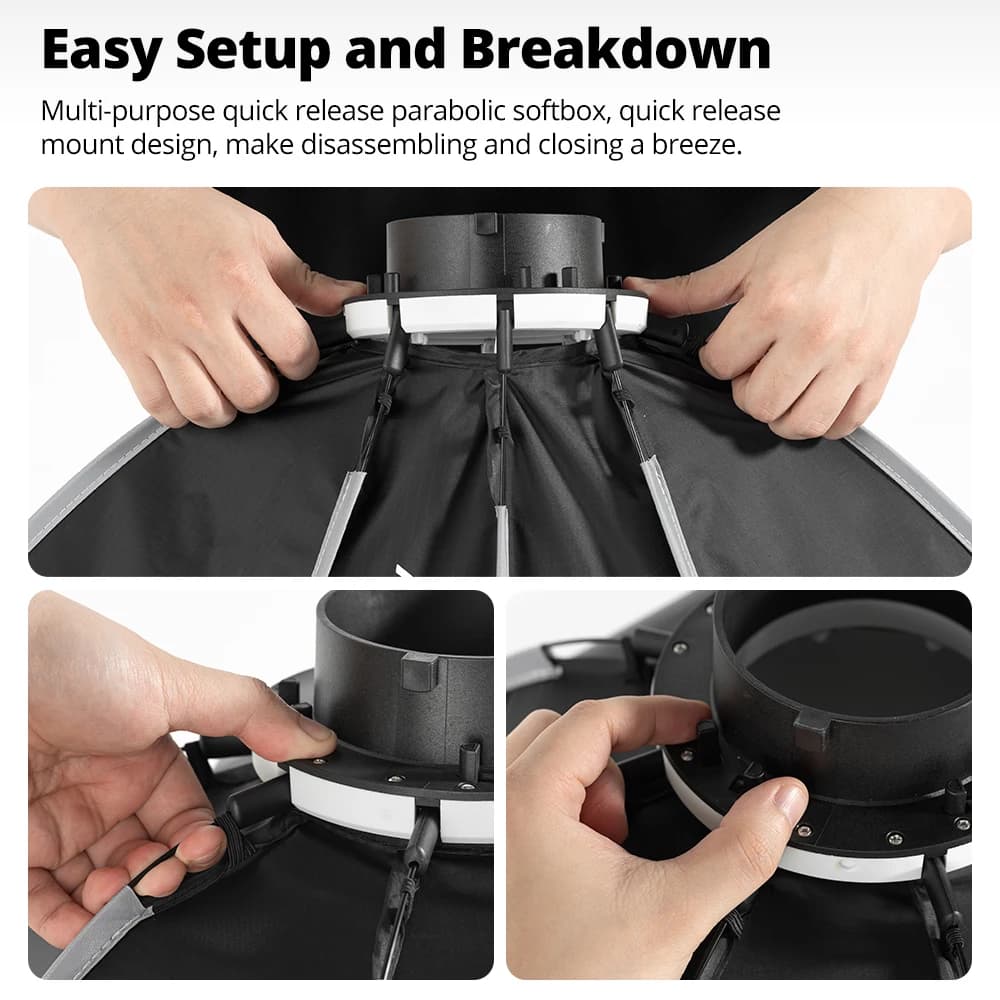 AMBITFUL PS30/PS50 SE 30cm 55cm Quickly Release Bowens Mount Octagon Softbox + Honeycomb Grid Outdoor Mini SoftBox for LED Flash