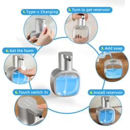 New Wall Mounted Automatic Soap Dispenser Foam Smart Hand Washing Machine 500ml Liquid Rechargeable Bathroom Induction Sensor
