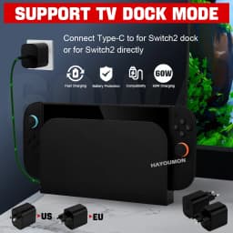 New 60W AC Adapter For NS Switch 2 Type C Fast Charger Power Supply Support TV Mode Wall Charger For Switch 2 Game Accessories