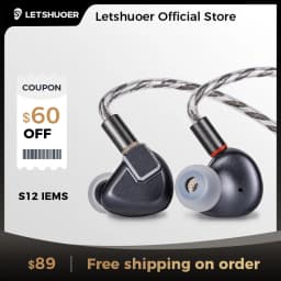LETSHUOER S12 14.8mm Planar Magnetic Driver HiFi Earphones Wired Earbuds HIFI In Ear Monitors for Audiophiles Musicians