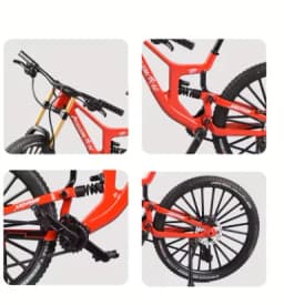 1:6 Scale Alloy Mountain Bike Model Realistic Gear Toy with Front & Rear Shock Absorbers for Bicycle Enthusiasts
