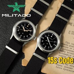 Militado ML14 36mm Watch VH31 Sweep Second Quartz Movement Watch Sapphire Crystal Super Luminous BGW9 C3 100m Waterproof Watches