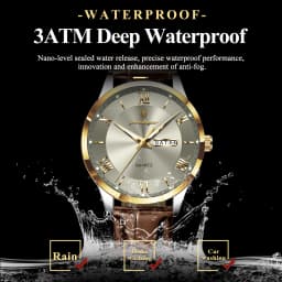 POEDAGAR Original Fashion Watch For Man Leather Date Week Quartz Men Watch Waterproof Luminous Business Men's Watches Male Reloj