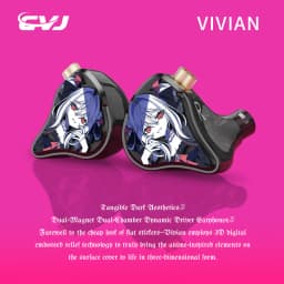 CVJ Vivian In-Ear Monitor Earphones 10mm Dynamic Driver Wired Earbuds HiFi Quality 3.5mm Plug 0.78MM Detachable With Mic Cable
