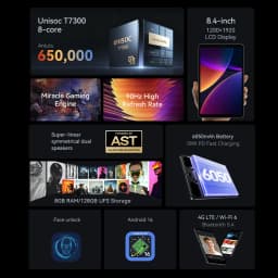 ALLDOCUBE iPlay 80 mini Pro Tablet 8.4'' 90Hz UNISOC T7300 16GB( 8GB+8GB Virtual) RAM 128GB ROM Android 16 6050mAh 4G LTE Tablet