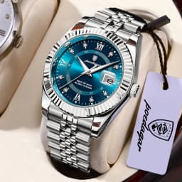 POEDAGAR Original Men Wristwatch Waterproof Luminous Date Business Man Clock Stainless Steel Quartz Military Men's Watches Reloj