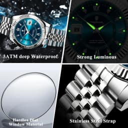 POEDAGAR Original Men Wristwatch Waterproof Luminous Date Business Man Clock Stainless Steel Quartz Military Men's Watches Reloj