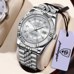 POEDAGAR Original Men Wristwatch Waterproof Luminous Date Business Man Clock Stainless Steel Quartz Military Men's Watches Reloj