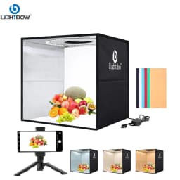 Lightdow Photo Studio Light Box Kit 12"x12"(30x30x30cm) with 120pcs LEDs 6 Backdrops for Photography Portable Dimmable Versatile
