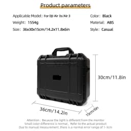 For DJI Air 3/AIR 3 S Portable Suitcase Hard Case Explosion-proof Carrying Box for DJI RC 2/RC N2/RC N3 Controller Accessories