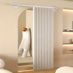 Room Divider Curtain for Kitchen and Balcony, Folding Privacy Panel with Soft Drape and Modern Home Style
