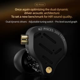 KZ Pisces Dual Dynamic Drive Unit Earphones With Sound Adjustment Switch Two Versions In Ear Earbuds