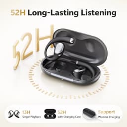 QCY Crossky R70 Open-Ear Wireless Headphones Hi-Res with LDAC OWS Earphones Bass Boost Bluetooth 6.0 Earhook Sport Earbuds 52Hrs