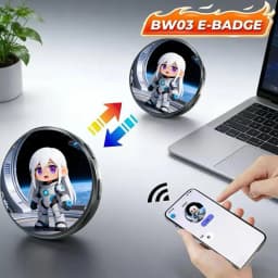 1.5" HD Bluetooth E-Badge For Ebadge Electronic Bar Pendant Upload Images/GIFs/Videos 32MB Storage