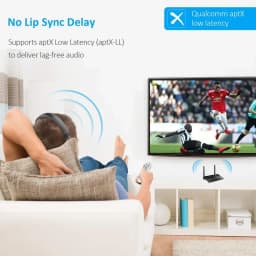80M Bluetooth 5.0 Transmitter Receiver Aptx HD LL Low Latency Wireless Audio Adapter 3.5mm AUX RCA Jack for PC TV Headphones