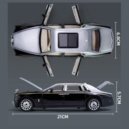 1/24 Rolls Royce Phantom Diecast Toy Cars Model Simulated Pull Back Limousine Zinc Alloy Metal Toy Car for Kids Gifts Collection