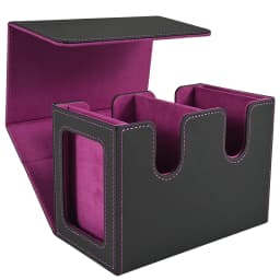 Card Deck Box with 2 Commander Display, Double Deck Box for 140+ Single Sleeved Cards, Fits for TCG CCG Magic Cards