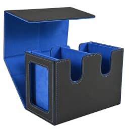 Card Deck Box with 2 Commander Display, Double Deck Box for 140+ Single Sleeved Cards, Fits for TCG CCG Magic Cards