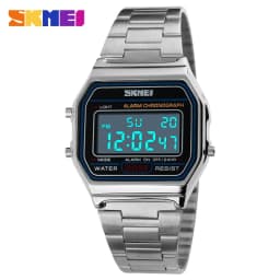 New Business Men Retro Watch Waterproof Electronic Watch Fashion Personality's Watch Thin Strip Relogio Masculino Digital SKMEI