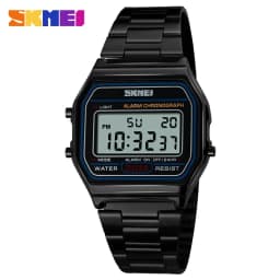 New Business Men Retro Watch Waterproof Electronic Watch Fashion Personality's Watch Thin Strip Relogio Masculino Digital SKMEI