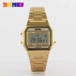 New Business Men Retro Watch Waterproof Electronic Watch Fashion Personality's Watch Thin Strip Relogio Masculino Digital SKMEI