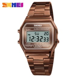 New Business Men Retro Watch Waterproof Electronic Watch Fashion Personality's Watch Thin Strip Relogio Masculino Digital SKMEI
