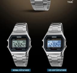 New Business Men Retro Watch Waterproof Electronic Watch Fashion Personality's Watch Thin Strip Relogio Masculino Digital SKMEI