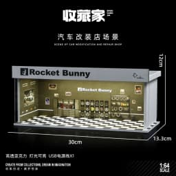 1/64 Model Parking Space Car Parking Space with lights Simulated decoration scene (figures and cars not included)