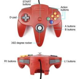 N64 Controller Classic USB Wired Remote Gamepad Gaming Joystick Accessories Classic 64 Console Retro Games For Mac Computer PC