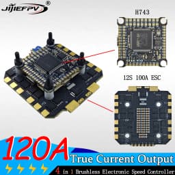 JIJIEFPV 120A 100A 80A 3-12S 4IN1 ESC H743 Stack H7 FC Flight Controller FPV Stack for MARK4 13inch FPV Drone Frame