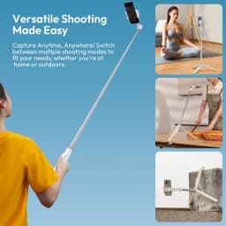 Ulanzi TT88 1.44M Overhead Selfie Stick Phone Tripod with Magnetic Clamp Wireless Remote Extension Tripod for LiveStreaming Vlog