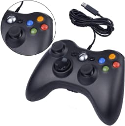 Wired Game Controller for Xbox 360 with Dual-Vibration,Compatible with Xbox 360/360 Slim&PC Windows 7,8,10,11
