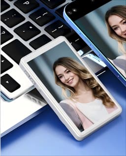 Magnetic Phone Monitor - Real-Time Selfie/Rear Cam - 4K Streaming Assistant - Wide Angle - Fits Most Phones