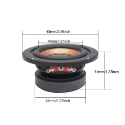 AUIN 2 Pcs/Lot 63mm 4 Ohm 5W Speakers Subwoofer 45 Core Magnetic Round Bass Loudspeaker DIY Mini Portable Bluetooth Speaker