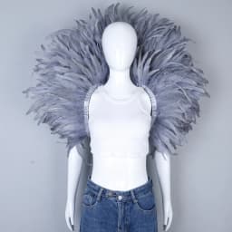 Luxury Feather Scarf Cosplay Designer Punk Halloween Carnival Masked Ball Party Accessory Elegant Apparel for Festive Occasions