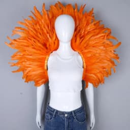 Luxury Feather Scarf Cosplay Designer Punk Halloween Carnival Masked Ball Party Accessory Elegant Apparel for Festive Occasions