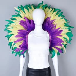 Luxury Feather Scarf Cosplay Designer Punk Halloween Carnival Masked Ball Party Accessory Elegant Apparel for Festive Occasions