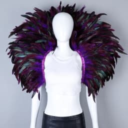 Luxury Feather Scarf Cosplay Designer Punk Halloween Carnival Masked Ball Party Accessory Elegant Apparel for Festive Occasions