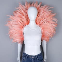 Luxury Feather Scarf Cosplay Designer Punk Halloween Carnival Masked Ball Party Accessory Elegant Apparel for Festive Occasions