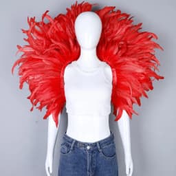 Luxury Feather Scarf Cosplay Designer Punk Halloween Carnival Masked Ball Party Accessory Elegant Apparel for Festive Occasions