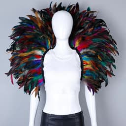 Luxury Feather Scarf Cosplay Designer Punk Halloween Carnival Masked Ball Party Accessory Elegant Apparel for Festive Occasions