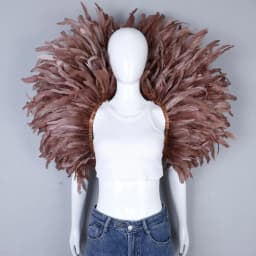 Luxury Feather Scarf Cosplay Designer Punk Halloween Carnival Masked Ball Party Accessory Elegant Apparel for Festive Occasions