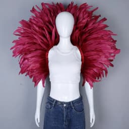 Luxury Feather Scarf Cosplay Designer Punk Halloween Carnival Masked Ball Party Accessory Elegant Apparel for Festive Occasions