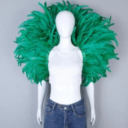 Luxury Feather Scarf Cosplay Designer Punk Halloween Carnival Masked Ball Party Accessory Elegant Apparel for Festive Occasions