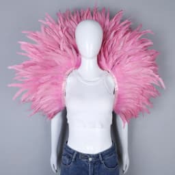Luxury Feather Scarf Cosplay Designer Punk Halloween Carnival Masked Ball Party Accessory Elegant Apparel for Festive Occasions